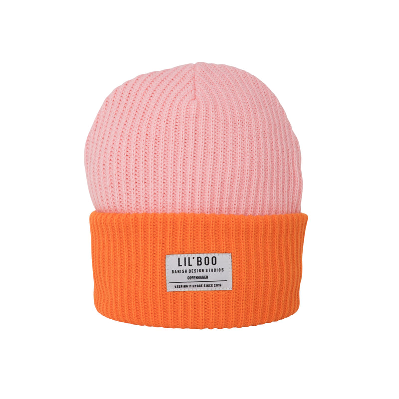 Lil’ Boo Block Hygge Beanie – Pink/Orange