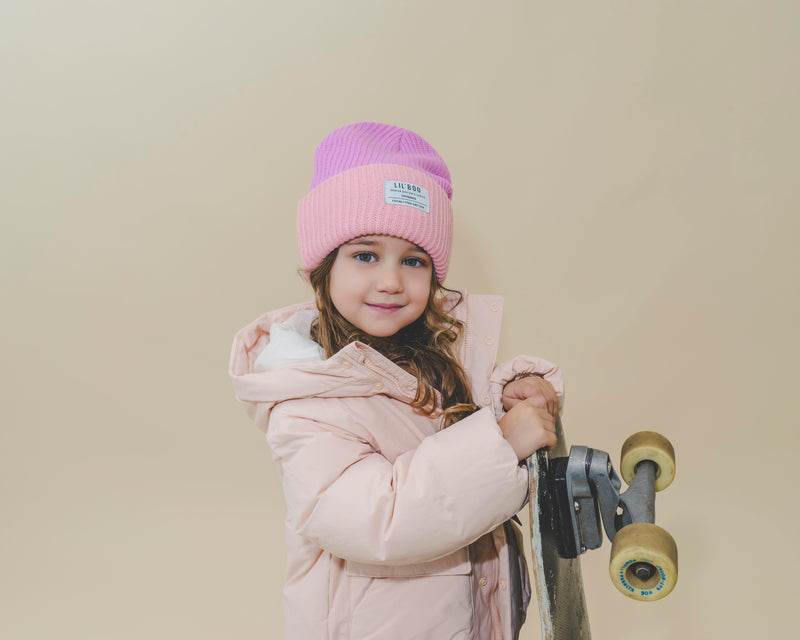 Lil’ Boo Block Hygge Beanie – Pink/Purple