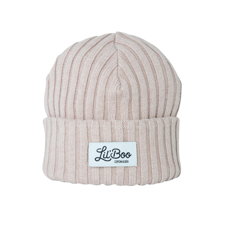 Outdoorsy Beanie - wool and organic cotton mix - Rose Dust