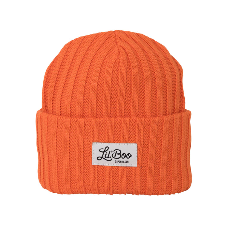 Outdoorsy Beanie - wool and organic cotton mix - Orange