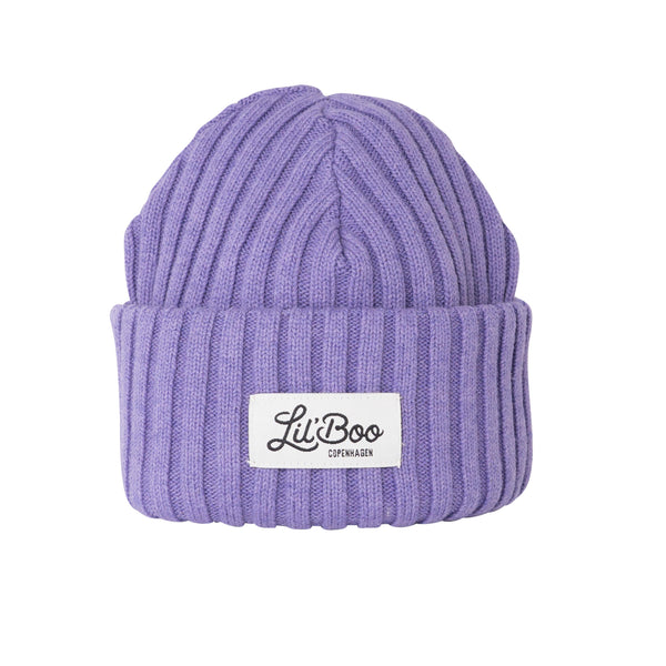 Outdoorsy Beanie - wool and organic cotton mix - Purple