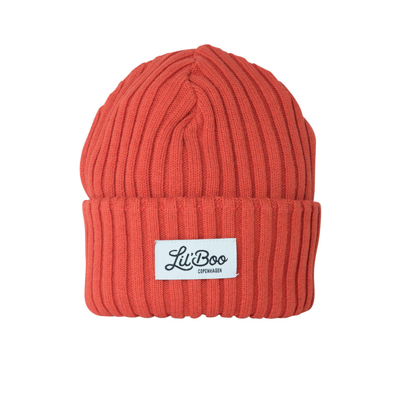 Outdoorsy Beanie - wool and organic cotton mix - Red