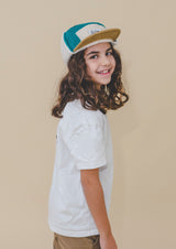 Block Corduroy 5 Panel w. ears - Green