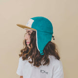 Block Corduroy 5 Panel w. ears - Green