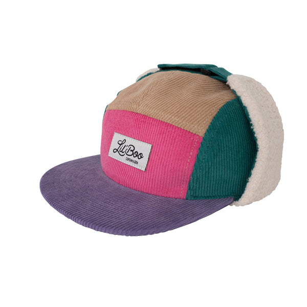 Block Corduroy 5 Panel w. ears - Retro
