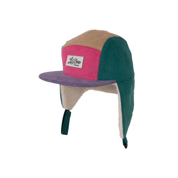 Block Corduroy 5 Panel w. ears - Retro
